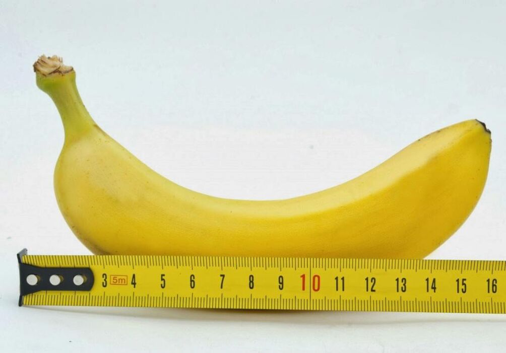 Μέτρηση πέους πριν από τη διεύρυνση χρησιμοποιώντας το παράδειγμα μιας μπανάνας